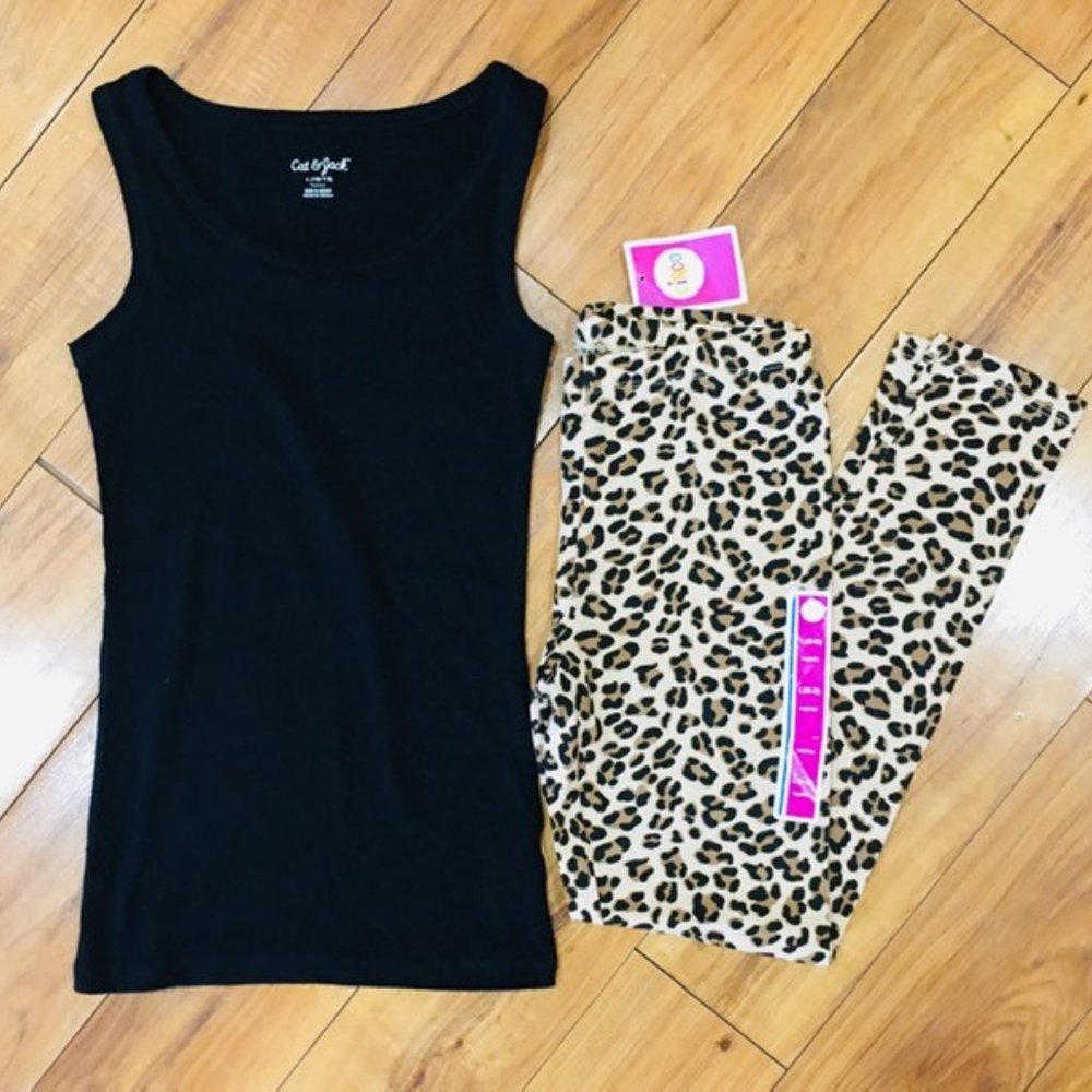 Circo Leopard cheetah animal print cotton leggings pants - 10 12